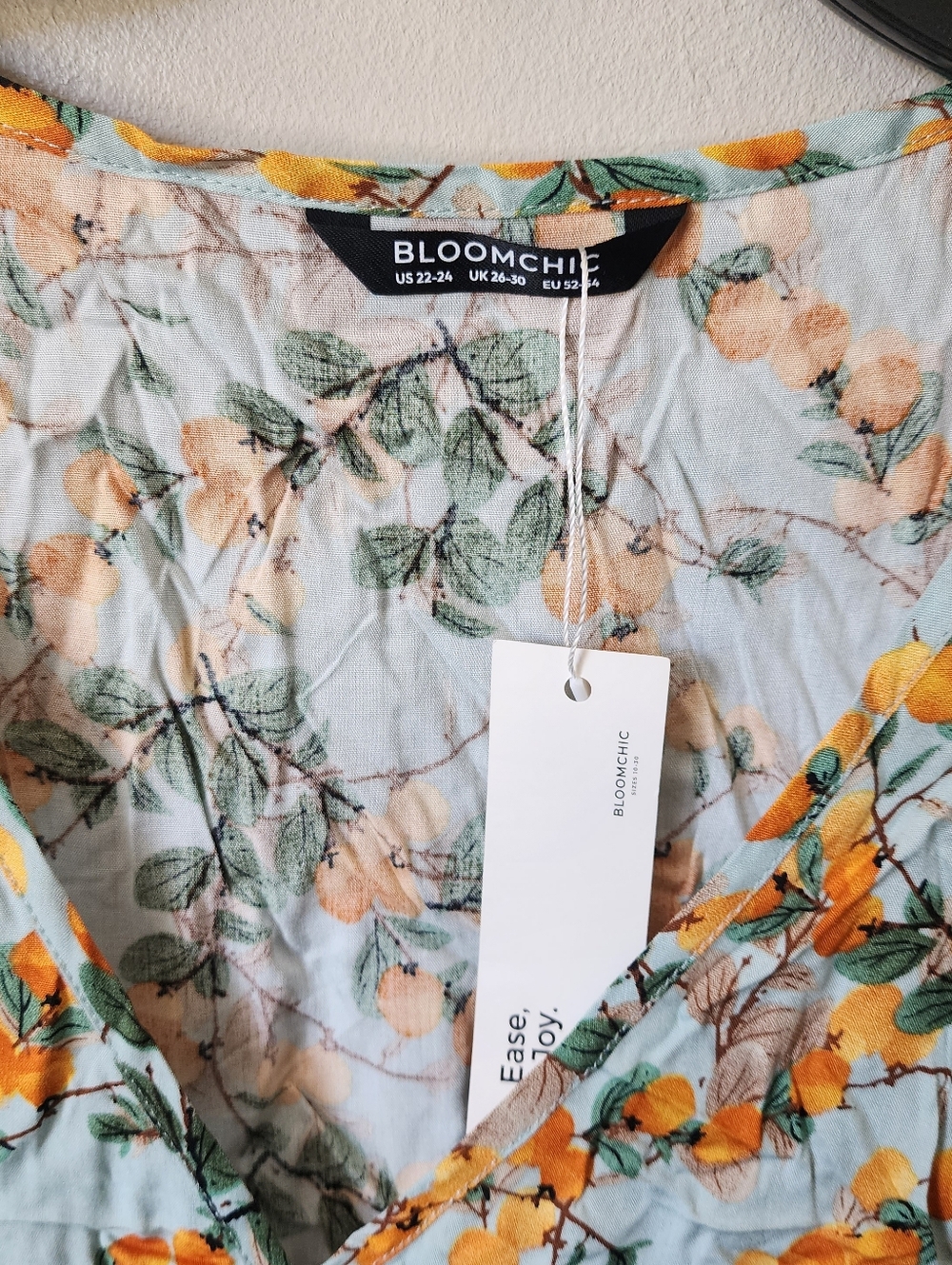 BloomChic Yellow & Mint Floral Wrap-Style Midi Dress Size 3x NWT - Picture 3 of 6